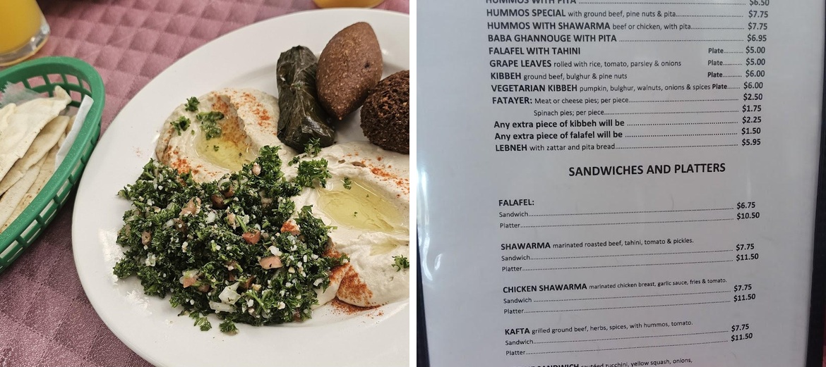 Cedars of Lebanon Menu